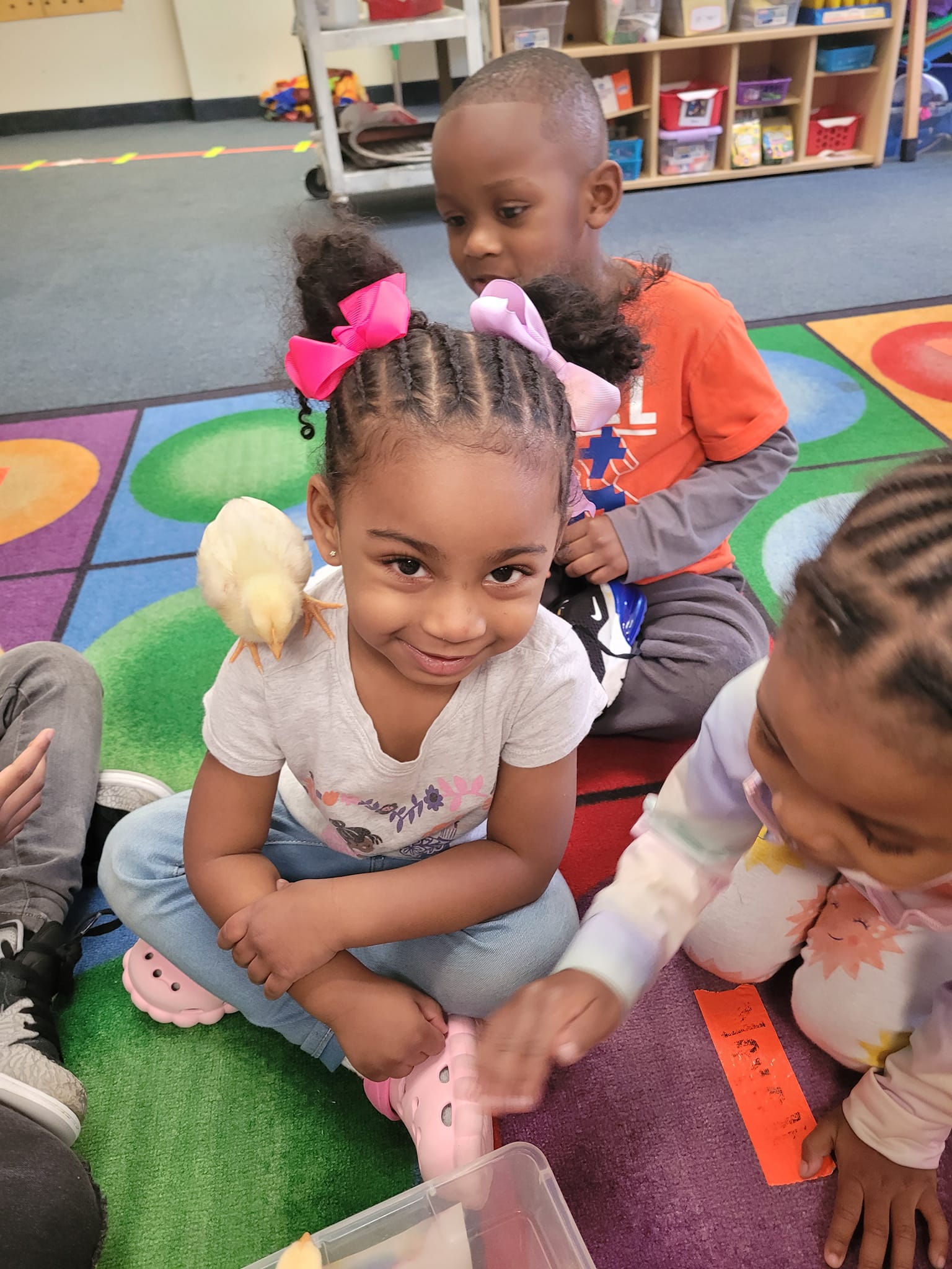 Future Focus Child Care Students with a Baby Duck